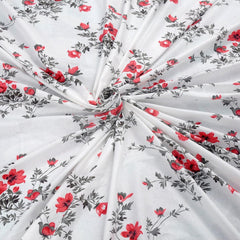 Print Single Size Bedsheet With 2 Pillow Cover - 55 X 88 Inches, White & Pink | Soft & Comfortable Feel To Your Skin | Machine Wash In Cold Water