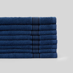 Kopa By Bianca 100% Cotton Soft Terry Face Towel 400 Gsm (Navy Blue) -Pack Of 8