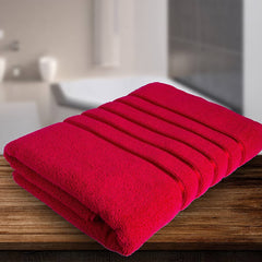 Monbest Urban Comfort Cotton Bath Towel 450 Gsm (Red)