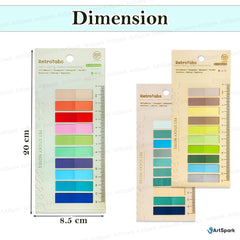600 Pcs Transparent Sticky Notes, Morandi Pastel Page Markers With Ruler, Clear Index Tabs