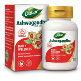 Dabur Ashwagandha General Wellness Tablets, Stress Relief, Rich In Antioxidants, Immunity Booster, Rich In Antioxidants, Rejuvenates Body | 60 Tablets 100gm 0.2lbs