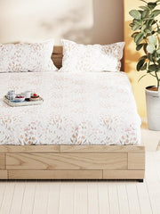 100% Natural Soft Cotton Double Bedsheet With 2 Pillow Covers - 92 X 102 Inches, White | 1 Bedsheet With 2 King Size Pillow Covers