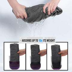 Sassoon Venir Microfiber 2 Piece Hand Towels 450 Gsm | Absorbent & Quick Dry Multipurpose Hand Towels (Black)