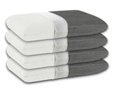 Cooling Gel Memory Foam Pillow, Cervical Pillow, White & Grey, King Size - 24 X16 X 4 Inch | For Relieving Neck & Shoulder Pain With Free Pillow Cover, Neck Support - Set Of 4