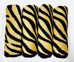 Bombay Dyeing Velour Tiger Printed 100% Cotton Super Soft Hand Towels 600 Gsm (Beige) - 4 Pcs