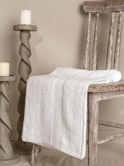 Ddecor Live Beautiful Ecofriendly Solid Cotton Bamboo Bath Towel 650 Gsm (White)
