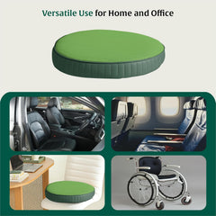 Round Chair Cushion Pad, Memory Foam Car Seat Cushion, Forest Green, Standard Size - 16 Inch | Hip & Back Pain Relief Sitting Pillow - Floor & Office Chair Cushion | Seat Cushion - Set Of 1