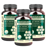 Natureally Ashwagandha 500mg Extra Strength Natural Formulation Support Strength & Energy Withania Somnifera Extract | 30 Vegetarian Tablets 50gm 0.1lbs Each Pack Of 3