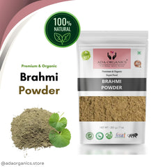 Ada Organics Brahmi Powder 100% Pure & Organics Cognitive Function, Helps In Stress & Anxiety, Skin & Hair Health, Good For Respiratory Health, Antioxidants | 200gm 0.4lbs