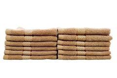 Caslino Small Cotton Face Towels 2000 Gsm | Soft & Absorbent Towel For Women & Men - Dark Beige (Set Of 24)