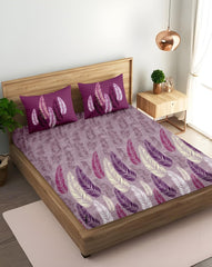 King Size Fitted Bedsheet With 2 Large Pillow Covers - 108 X 108 Inches, Petal Pink | Soft, Breathable & Durable | Wrinkle Resistant