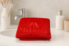 Midastra Weft Microfiber Bath Towel 500 Gsm | Extra Soft, Lint-Free, Quick-Dry & Highly Absorbent Towel (Red)