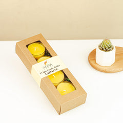 CLEAR CUP TEALIGHT CANDLES LONG BURNING BEST CANDLES FOR HOME DECOR SET OF 4