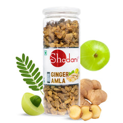 Shadani Dry Ginger Amla (180gm), Indian Gooseberry Mix Ginger | Adrak Flavor Dry Amla | Tasty Snacks