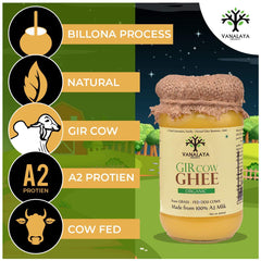 100% Pure Organic Desi Gir Cow Ghee By Vanalaya | Rich Source Of Vitamin A & Healthy Delicious Pure Desi Ghee | (200ml) 6.7 Ounce | Jar Pack