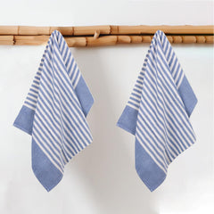 Mush Bamboo Turkish Hand Towels 250 Gsm | 100% Bamboo Gym Towel For Men & Women | Ultra Soft, Absorbent & Quick Dry Towel | Navy Blue (Set Of 2)