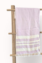 Madake Bamboo Ultra Soft & Thin Turkish Towel 454 Gsm | Quick Dry, Super Absorbent | Extra Large Bath Towel For Men & Women (Light Lavander)