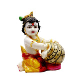 Hand Crafted Baby Krishna Statue, Makhan Chor, Kanha ji Murti, Resin, Idol - 6 Inch, Home DƩcor, Traditional Deign, Long Lasting Colors Washable & Unbreakable, Occasion