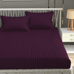 Wrinkle Resistant King Size Bedsheet With 2 Pillow Cover - 108 X 108 Inches, Wine | Smooth, Breathable, Comfortable Double Bedsheet