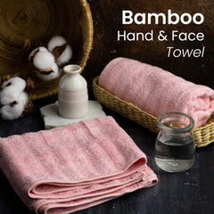 Mush 100% Bamboo Face & Hand Towel 450 Gsm | Ultra Soft, Absorbent, Quick Dry Towels For Facewash, Gym, Pool, Sports, & Travel - Pink (Pack Of 2)
