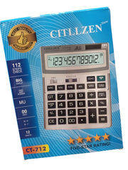 Citllzen-Electronic Calculator 12-Digit Big Display |112 Steps Check Correct - Batteries And Solar Power