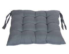 Microfiber Square Chair Pad Seat Cushion, For Car Pad Office Chair, Grey - 18 X 18 Inch | For Indoor & Outdoor, Living Room With Ties | Floor Pillow, Relief From Back Pain - Pack Of 3