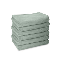 Housse Premium Microfiber Face Towel 900 Gsm | Korean Beauty Ultra Absorbent, Odour-Free, Quick Dry Face Towel (Pack Of 6) - Dusty Olive