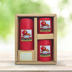 APPLE CINNAMON FRAGRANCE PILLAR CANDLE SET OF 3 | PERFECT FOR CANDLIGHT DINNER