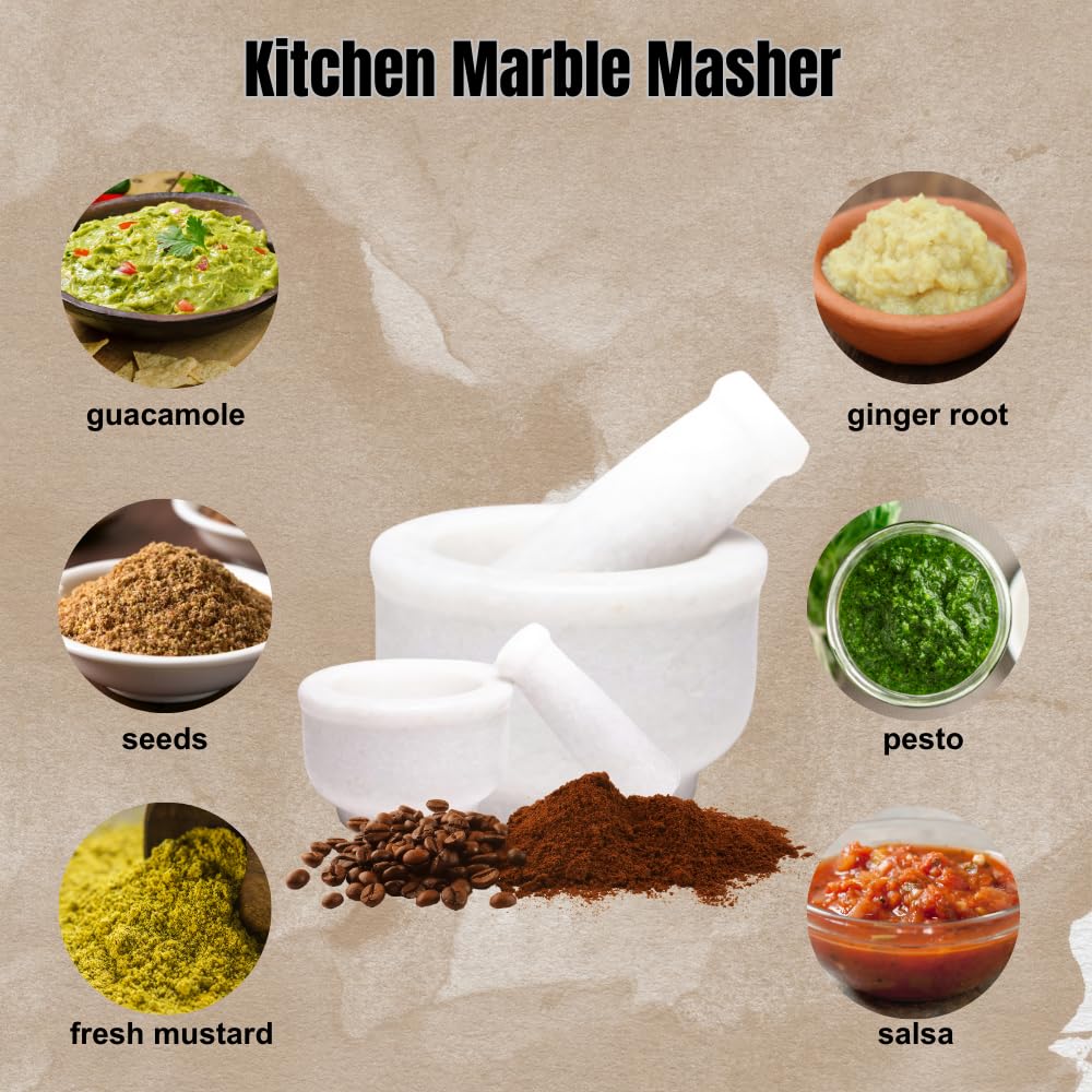 White Marble Khal Batta - Mortar & Pastel | Traditional Kharal Grinder - Imam Okhli Musal | Kitchen Marble Masher Round (4 X2.5 Inch) White Marble Khal Batta - Mortar & Pastel | Traditional Kharal Grinder - Imam Okhli Musal | Kitchen Marble Masher Round (4 X2.5 Inch)
