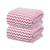 Black Gold The Finer Touch Microfiber Zigzag Bath Towel 700 Gsm | Soft & Quick Dry Towel Lightweight & Absorbent Use For Men & Women (Pink) - Pack Of 2