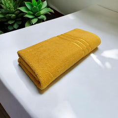 100% Cotton Bath Towel 450 Gsm | Large Size Soft & Absorbent Sport & Beach Bath Towel (Yellow)