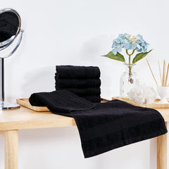 Bless Berries Soft Comfort 100% Cotton Bath Towel 2000 Gsm | Large Size Bathroom Towel For Men & Women (Black) - Pack Of 4
