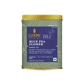 Luxmi Estates Blue Pea Flower Herbal Tea - 25gm Tin, 0.8 Ounce, 25 Cups | USDA Certified Organic Herbal Tea - Stress Buster & Mood Enhancer | Additives Free, Caffeine-Free Herbal Tea