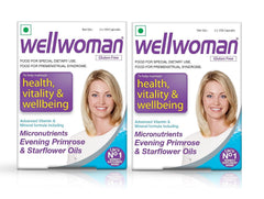 Wellwoman Multivitamin Capsules With Evening Primrose Oil, Immunity, Helps Reduce Pms , Pcos Symptoms | Vegetarian 30 Capsules , 50gm 0.1lbs , Each Pack Of 2