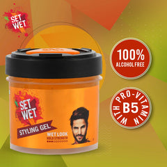 Set Wet Daily Combo Of 2 Hair Styling Gel For Men 250ml Each 8.4 Fl.oz. | Wet Look , Alcohol Free , Pro Vitamin B5 , Light Hold & Shine