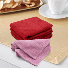 Sassoon Anatolia 6 Piece Cotton Face Towel 500 Gsm (Red & Pink)
