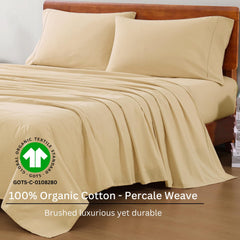 Includes 1 Flat Super King Bedsheet With 2 Pillow Covers - 108 X 108 Inches, Cream | Soft - Breathable & Comfortable, Machine Washable | Natural Softness & Breathability