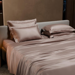 Bedding Set 1 Bedsheet King Size With 4 Pillow Cover - 108 X 108 Inches, Champagne | Wedding, Bedroom, Date Night Collection | 300 Thread Count