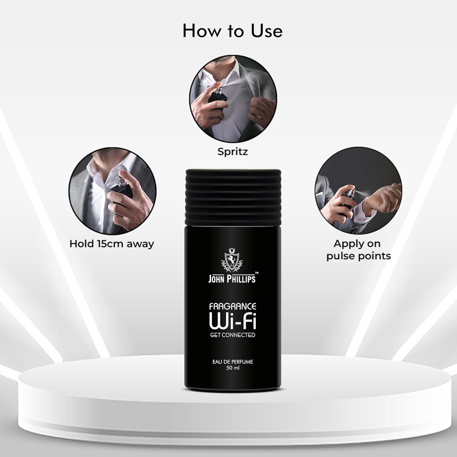 John Phillips Luxury Black + V2 + Wi-fi Eau De Parfum 50ml 1.6 Fl.oz. Each Pack Of 3 For Unisex | Perfect For Gifting John Phillips Luxury Black + V2 + Wi-fi Eau De Parfum 50ml 1.6 Fl.oz. Each Pack Of 3 For Unisex | Perfect For Gifting