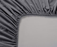 1 Single Bedsheet With 1 Pillow Cover - Size 42 X 75 X 8 Inches, Grey | Cotton Elastic Fitted All Around Bedsheet - Super Soft Premium Brushed Glace Cotton Bedsheet