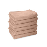 Housse Premium Microfiber Face Towel 900 Gsm | Korean Beauty Ultra Absorbent, Odour-Free, Quick Dry Face Towel (Pack Of 6) - Peachy Pearl