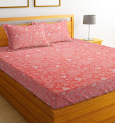 100% Cotton Double Bedsheets With 2 King Size Pillow Covers - | 90 X 100 Inches, Light Pink - Double Bed Breathable & Wrinkle Free | Ultra Soft 180 TC Super Soft