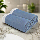 Heelium 100% Bamboo Bath Towel 800 Gsm | Ultra Soft & Lightweight Highly Absorbent & Fast Drying Turkish Bath Towel (Pack Of 2)- Navy Blue