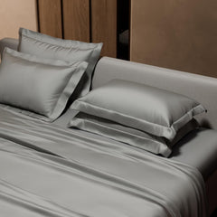 Bedding Set 1 Bedsheet King Size With 4 Pillow Cover - 108 X 108 Inches, Mist Grey | Wedding, Bedroom, Date Night Collection | 300 Thread Count
