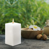 WHITE UNSCENTED SQUARE CANDLE 6 INCH | PERFECT FOR EVENTS CANDLE DECORATION