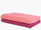 North Field Bath Towel 1000 Gsm | Extra Soft & Absorbent, Durable Bath Towel (Pink & Maroon) - Set Of 2