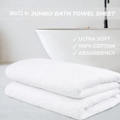 Tiqh 100% Organic Cotton Bath Towel 500 Gsm | Highly Absorbent & Quick Dry Extra Large Bath, Beach Towel Jumbo Bath Sheet Oversized Bath Towel (White)