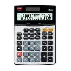 Flair Fc-900 TX Desktop Calculator | 16 Digits Calculator | GST Calculation Function With Currency Converter | Dual Power With Solar | Auto Replay | 112 Steps Check & Correct | Grey
