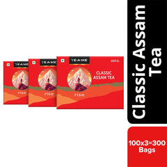 TE-A-ME Classic Assam Rise Tea - Pack Of 3 X 100 Tea Bags | Full-Bodied Taste, Rich & Bold Flavor