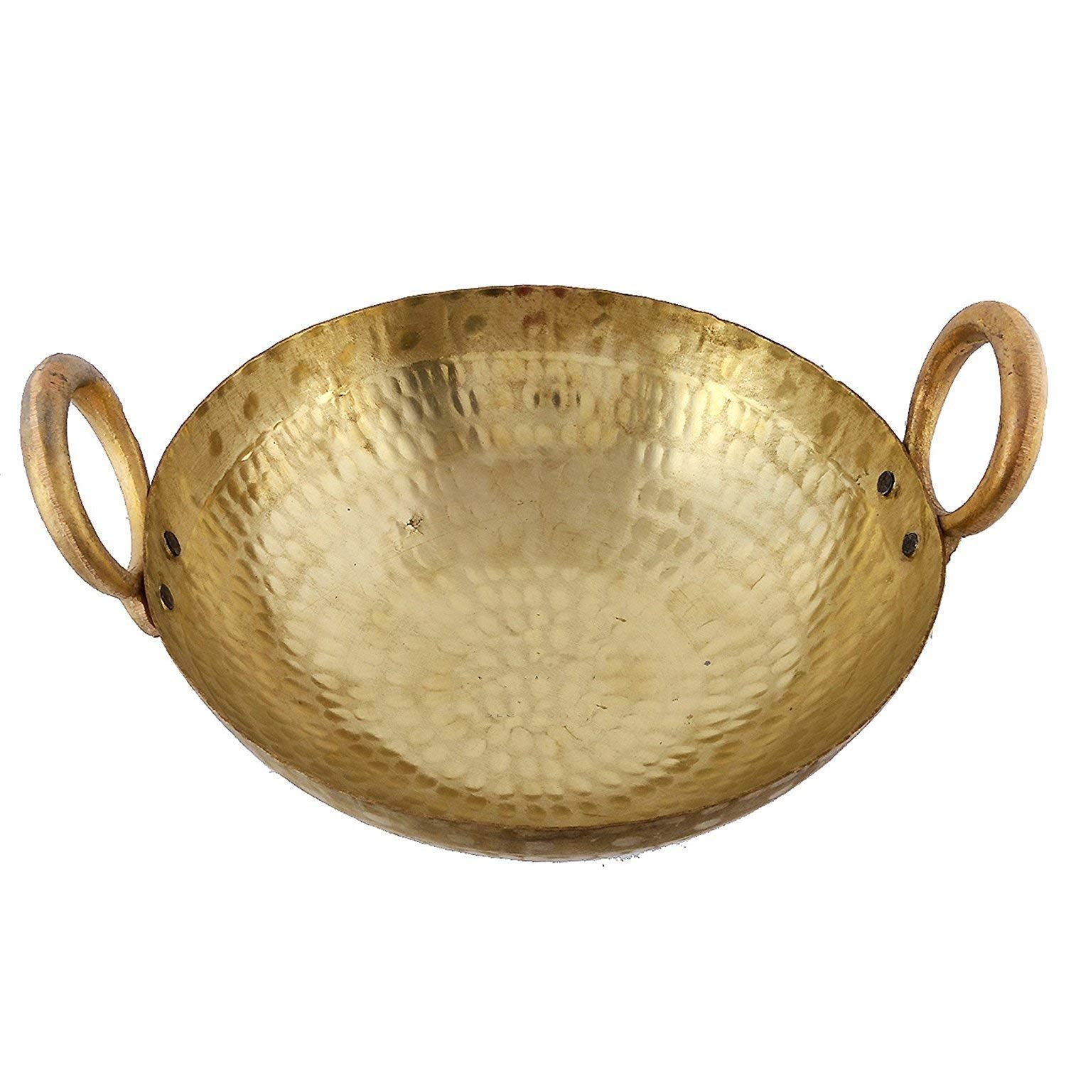 Heavy Weight Golden Brass Kadhai, 1.5 Liters | Pital Kadhai Or Kadai - Frying Pan With Handle Kadai Cookware Heavy Weight Golden Brass Kadhai, 1.5 Liters | Pital Kadhai Or Kadai - Frying Pan With Handle Kadai Cookware